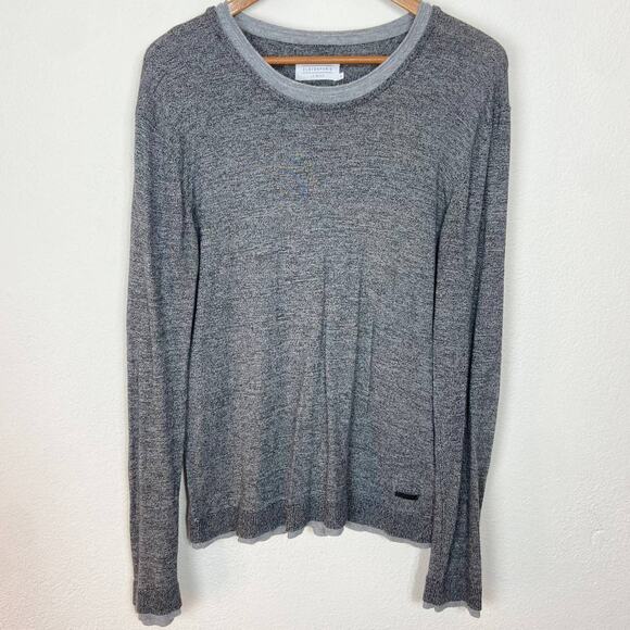 Eleven Paris Le Basic Sweater Size L Heathered Gray Knit Pullover - Picture 1 of 9